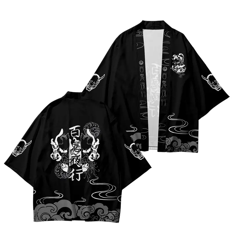Áo Cardigan Kimono Nhật Bản, Dáng Rộng Vừa Vặn, In Hình Hoạt Hình Anime Và Quái Vật Hai Chiều, Áo Kimono Yukata Haori, Thời Trang Harajuku Phong Cách Nhật Bản, Thích Hợp Cho Nam Và Nữ, Áo Sơ Mi Đường Phố Cổ Điển Áo Khoác Thường Ngày 0