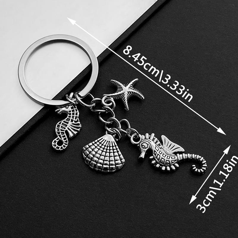 Product Introduction of Ocean Keychains, With Seahorses, Starfishes, Turtles, Mermaids, Shells, Dolphins, Fish Tails And Other Decorations, Creative Keychains, Car Keys, Wallet Pendants, Backpack Pendants, Creative Gifts 4