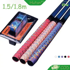 1.5m/1.8m Fishing Rod Sweatband Waterproof Racket Handle Grips Fishing Rod Grip Anti-slip Tape Camouflage Color Fishing Accesorios Handle Insulation Non-slip Sweat-absorbent Belt Heat Shrink