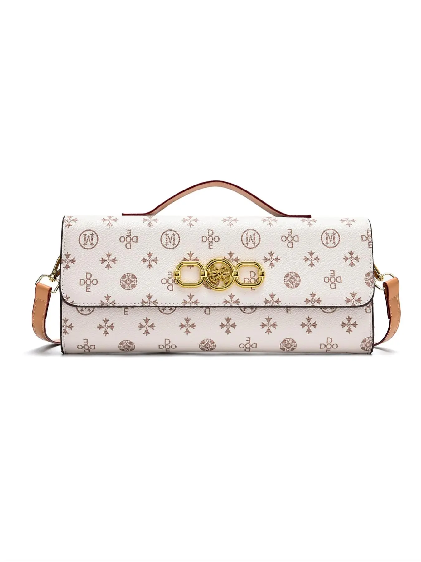Women's Fashionable Letter Pattern Handbag, Vintage Style Flap Accordion Bag, Casual Versatile Evening Clutch with Detachable Shoulder Strap