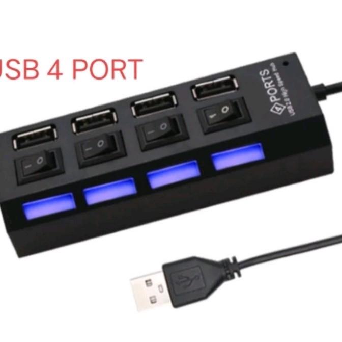 USB hub 4 port output on off sakelar USB 2.0 0