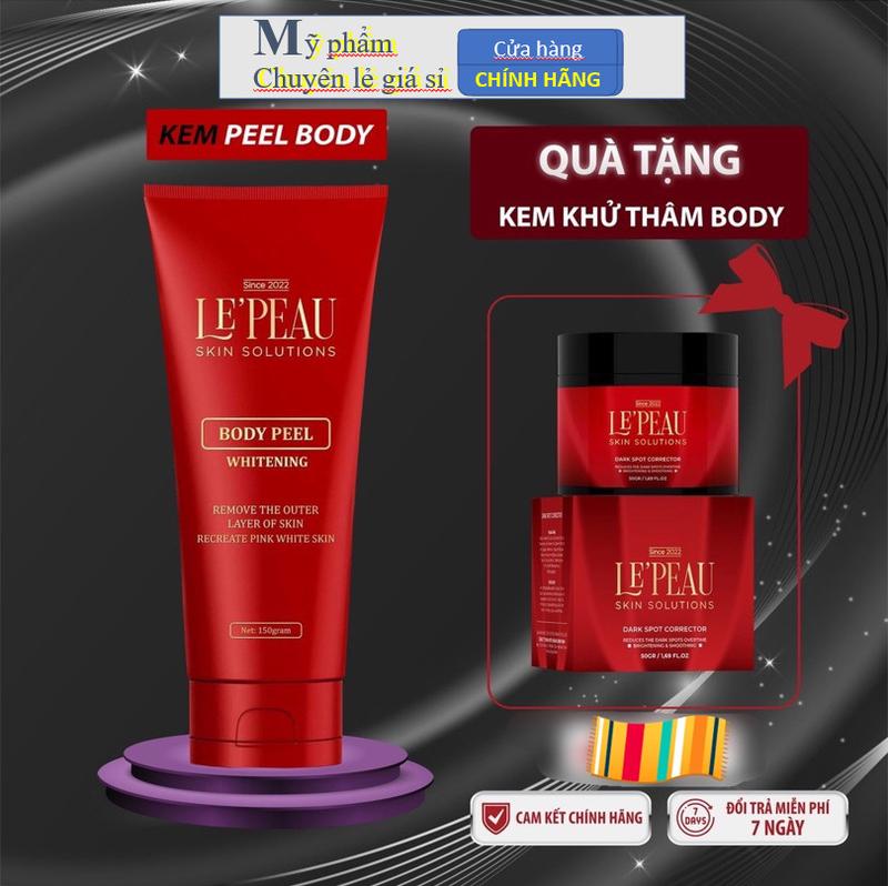 Tuýp kem LEPEAU Peel Body retinol Le'peau 150gr kèm kem dưỡng sáng da mờ thâm