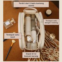 Gambar U-Living Tas Make Up 3 in 1 Waterproof Tas Penyimpanan Kosmetik Travel Bahan Kulit Anti Air TM009 - Doublezip - Hitam dari U-Living Official Store Kota Bekasi 5 Tokopedia