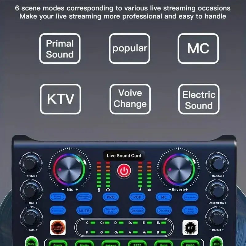 Professional Podcast Equipment Bundle, USB Rechargeable Microphone Set, Live Sound Control Equipment, Condenser Microphone for Recording, Gaming, Singing, Audio 7