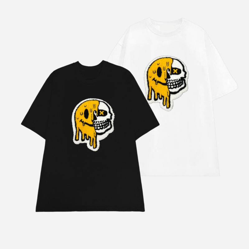 M2 - Áo thun mặt chảy thêu xù, áo phông tay lỡ form rộng menswear, áo thun cổ tròn vải cotton mềm mịn, mát chất liệu cotton định lượng 260gsm