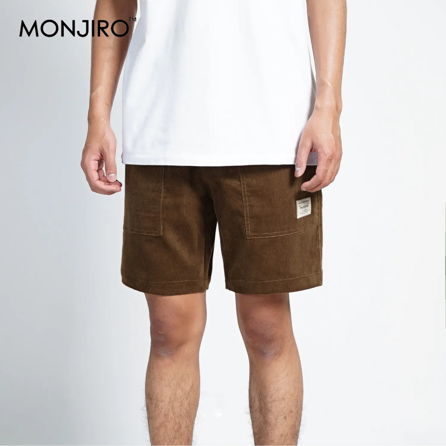 Monjiro - Mungo - Brown Corduroy Active Short Pants - Celana Pendek Cowok Coklat - Bawahan Pria