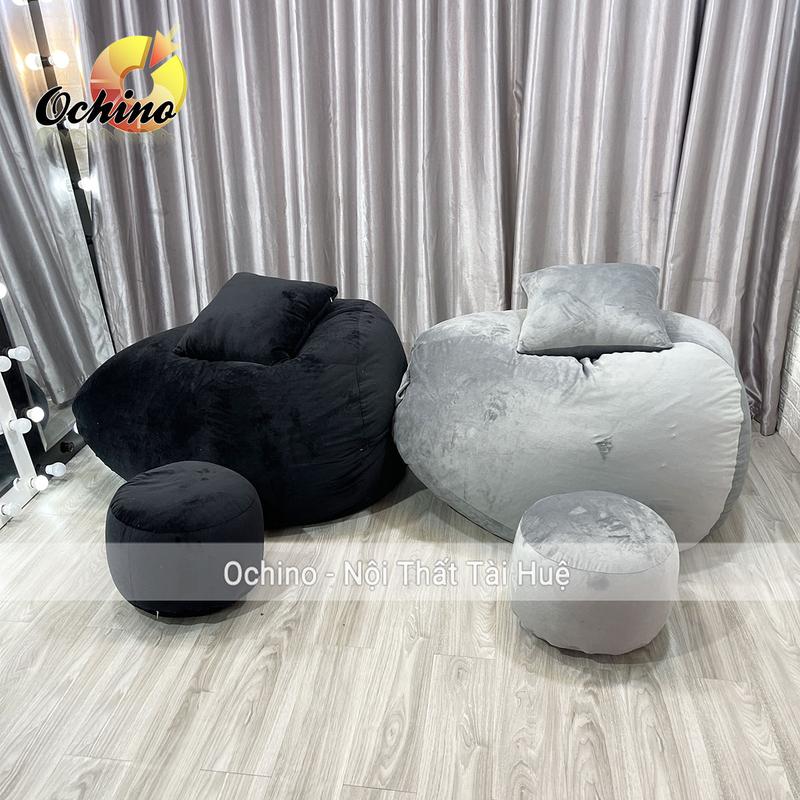 Bộ Ghế Lười Hạt Xốp 1M2-90 Gồm 3 Món Đã Kèm Hạt Xốp Mẫu Trơn Dáng Lê Tiện Lợi (Ảnh Thật Và Video) 4