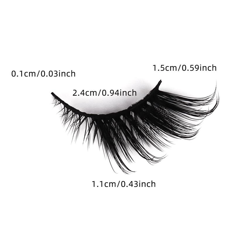 Product Introduction of Natural Half Cut False Eyelashes, 7 Pairs Wispy Cat Eye Look Faux Lashes, Volumized False Eyelashes for Women and Girls Eye Makeup Enhancement, Thick Volume 2