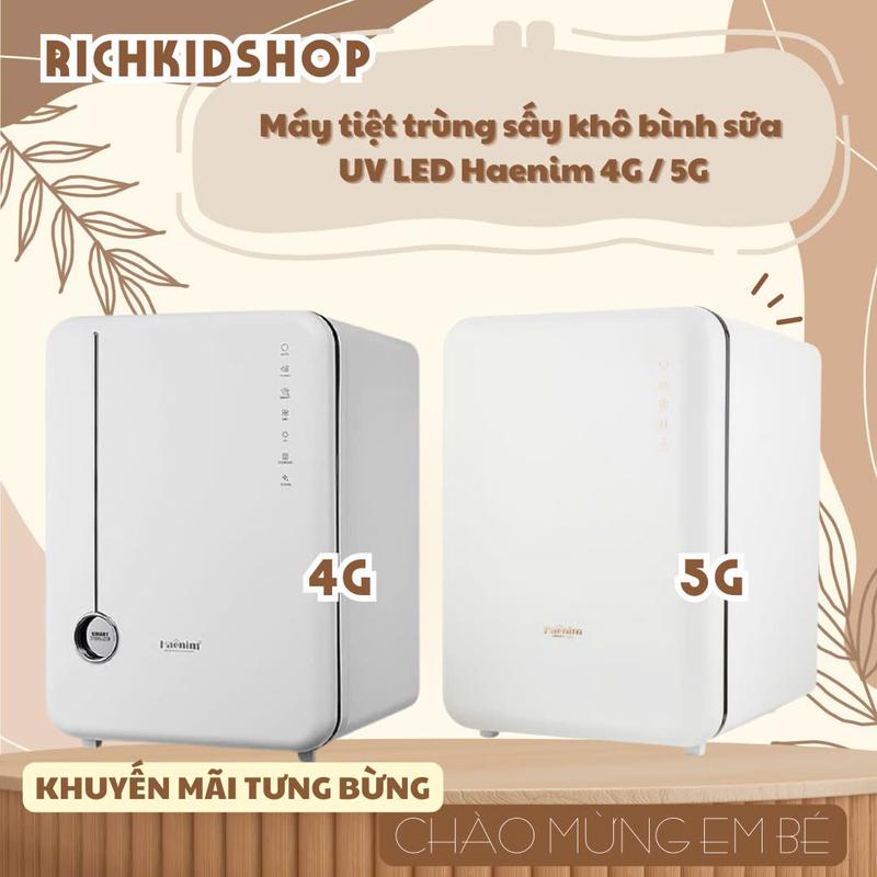 RKS - [ Bảo hành 12 tháng ] Máy tiệt trùng sấy khô Haenim Premium bằng tia UV 4G/5G