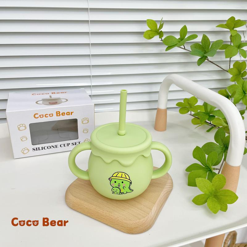 Product Introduction of Cốc Tập Hút Silicon CoCo Bear, Cốc Tập Uống Bằng Silicon Có Tay Cầm Cho Bé 3