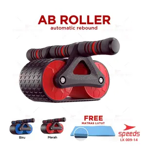 SPEEDS AB WHEEL AB ROLLER ALAT PUSH UP DOUBLE WHEEL RODA OLAHRAGA FITNESS LX 009-14 MERAH