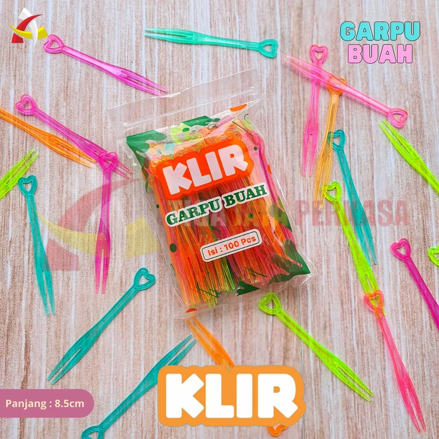 Garpu Buah Klir / Garpu Kue Ulang Tahun Garpu Warna Kecil Warna @100pcs