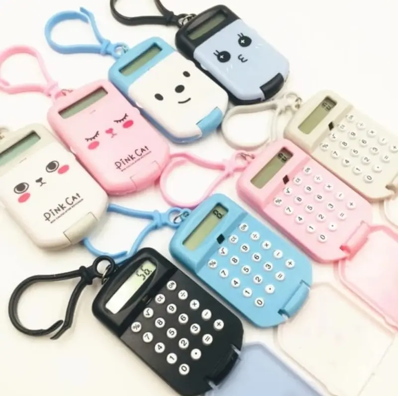 KALKULATOR SAKU MINI DENGAN GANTUNGAN KUNCI MOTIF LUCU 2