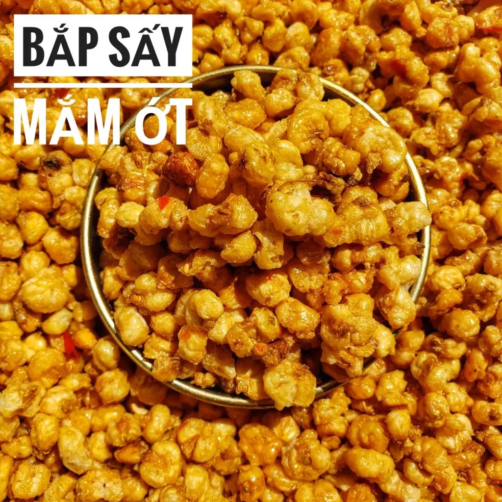 1kg bắp rang mắm ớt giòn rụm thơm ngon đậm vị.