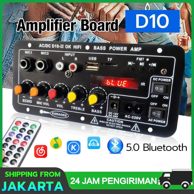 8-12 Inci untuk Speaker Amplifiers Untuk AC 220V 12V 24V Penguat Bluetooth Digital Penguat Suara Stereo Papan Subwoofer Dual Mendukung USB TF Remote Control HIFI Penguat Daya Amplifier keluarga mobil