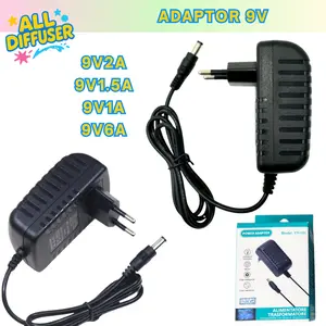 Adaptor 9V 2A 1.5A 1A 0.6A Power Supply DC 9 Volt Universal untuk Efek Gitar WiFi Router Modem Jack 5.5mm x 2.1mm