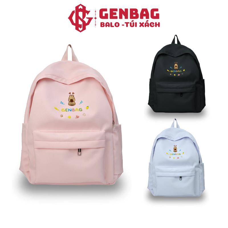 THÊU TÊN Balo ulzzang GENBAG balo đi học vải trượt nước vừa laptop 14 inch đeo vai backpack BL02