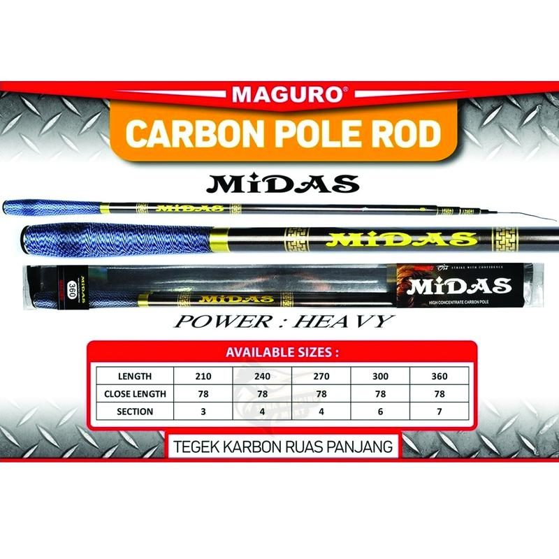 Joran TEGEK MAGURO MEDUSA - MIDAS | Tegek Karbon Ruas Panjang | Action Kaku | Alat Pancing Lele 4