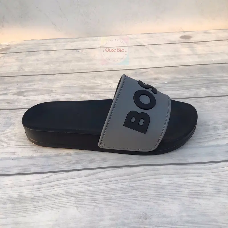 Dép lê BÓT XÁM in chữ nổi nam nữ size 35-42 dép dẻo nhẹ DéP Slipper Quai Ngang Đế Bằng 3