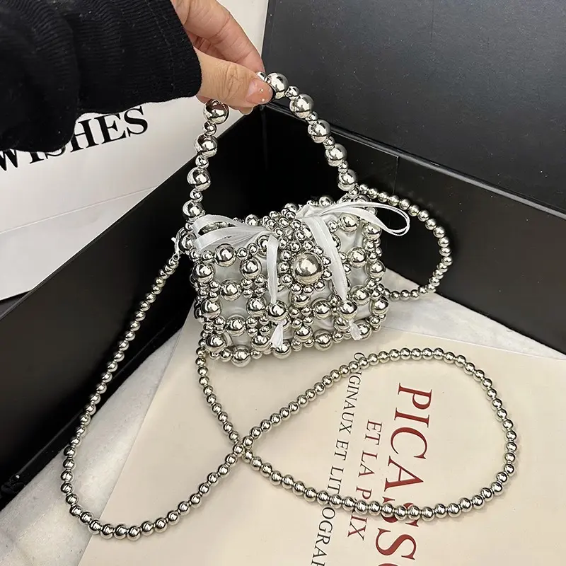 Túi xách nữ MINI Khôg VỪa đt 12cm form charm lưới hạt thời trang 0