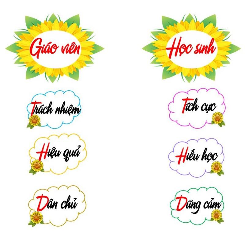 Product Introduction of Khẩu hiệu GIÁO VIÊN- HỌC SINH. kích thước a4- Ép plastic sẵn băng keo dán tường. 23