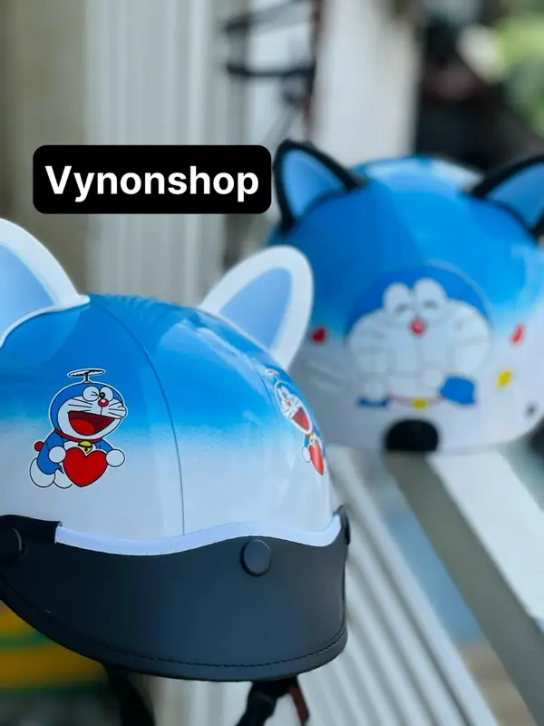 Mũ Bảo Hiểm Biển Trắng Doremon Cao Cấp - Bảo Hành 12 Tháng Helmet Cao Su Phụ Kiện 3