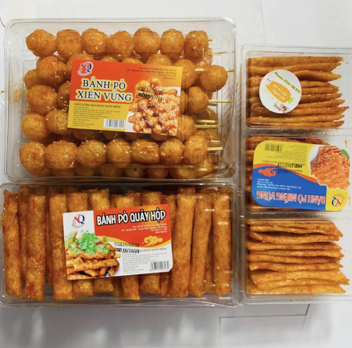 Bánh bò quẩy hộp bánh bò xiên vừng bò vừng miếng loại hộp đặc biệt đồ ăn vặt ngon