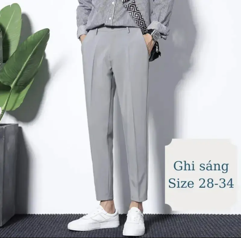 Quần âu nam Hàn Quốc (Dlstore96) chất vải tăm lỳ cao cấp,dày dặn,fom ống xuông 5 màu cơ bản Menswear Pants Có Túi Đen Ong quần tây 5