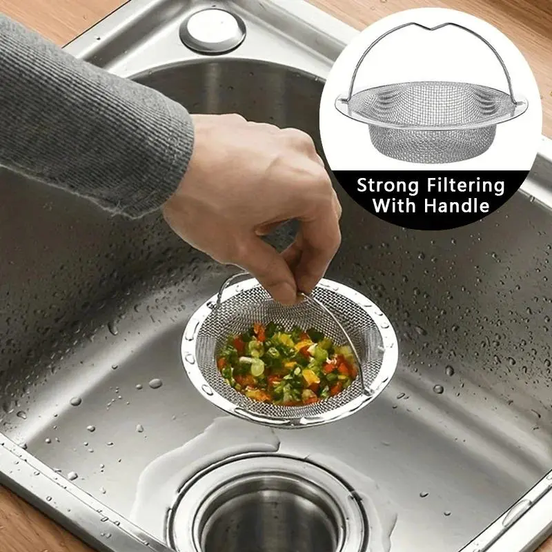 Stainless Steel Sink Filter Screen Filter Sewer Anti-clogging Filter Bathtub Hair Stopper Drain Hole Filter，Floor Drain Kitchen