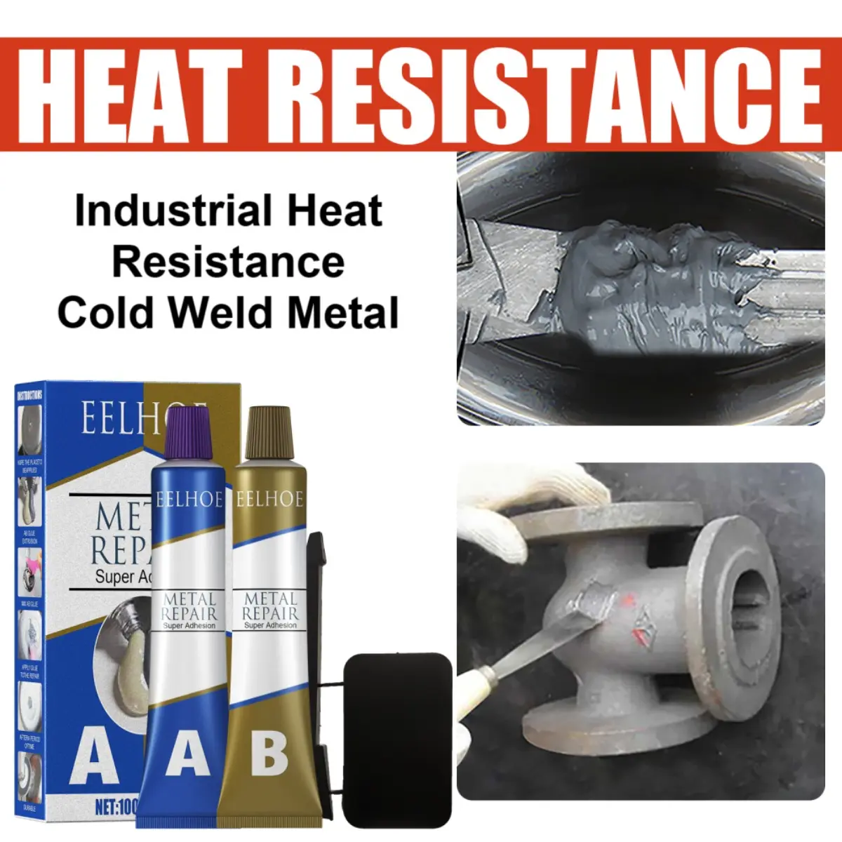 Metal Repair AB Glue Double Tub Quick Drying Structural Adhesives Caster Glue Iron Stainless Steel Aluminium Alloy Glass Plastic Ceramic Marble Ab Group