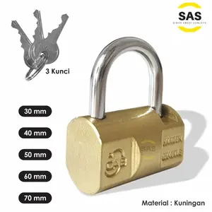 [SAS] Gembok Pagar Pintu Model Balok Anti Maling Karat / Gembok Bantal Ukuran 40 50 60 mm