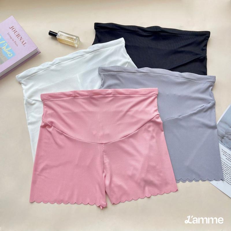 L'AMME Quần mặc trong váy quần bảo hộ bầu VIỀN SÓNG chất thun tăm lạnh co giãn tốt form dáng thoải mái mặc trong váy hoặc mặc ở nhà có chun điều chỉnh tiện lợi Lamme BE HAPPY . BE MOMMY