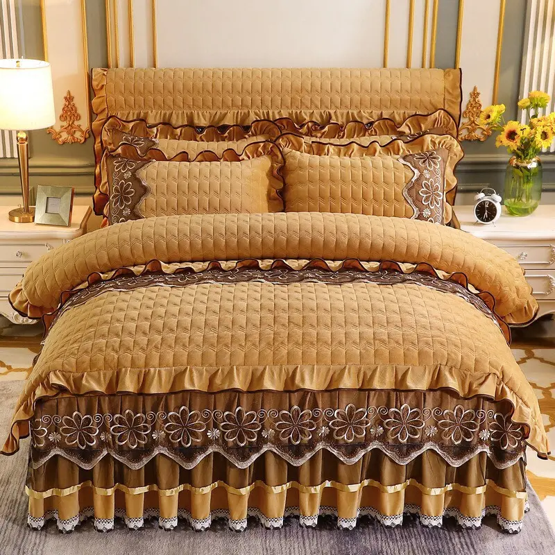 Bộ 4 món chăn ga gối nỉ tuyết nhung trần phủ  cao cấp