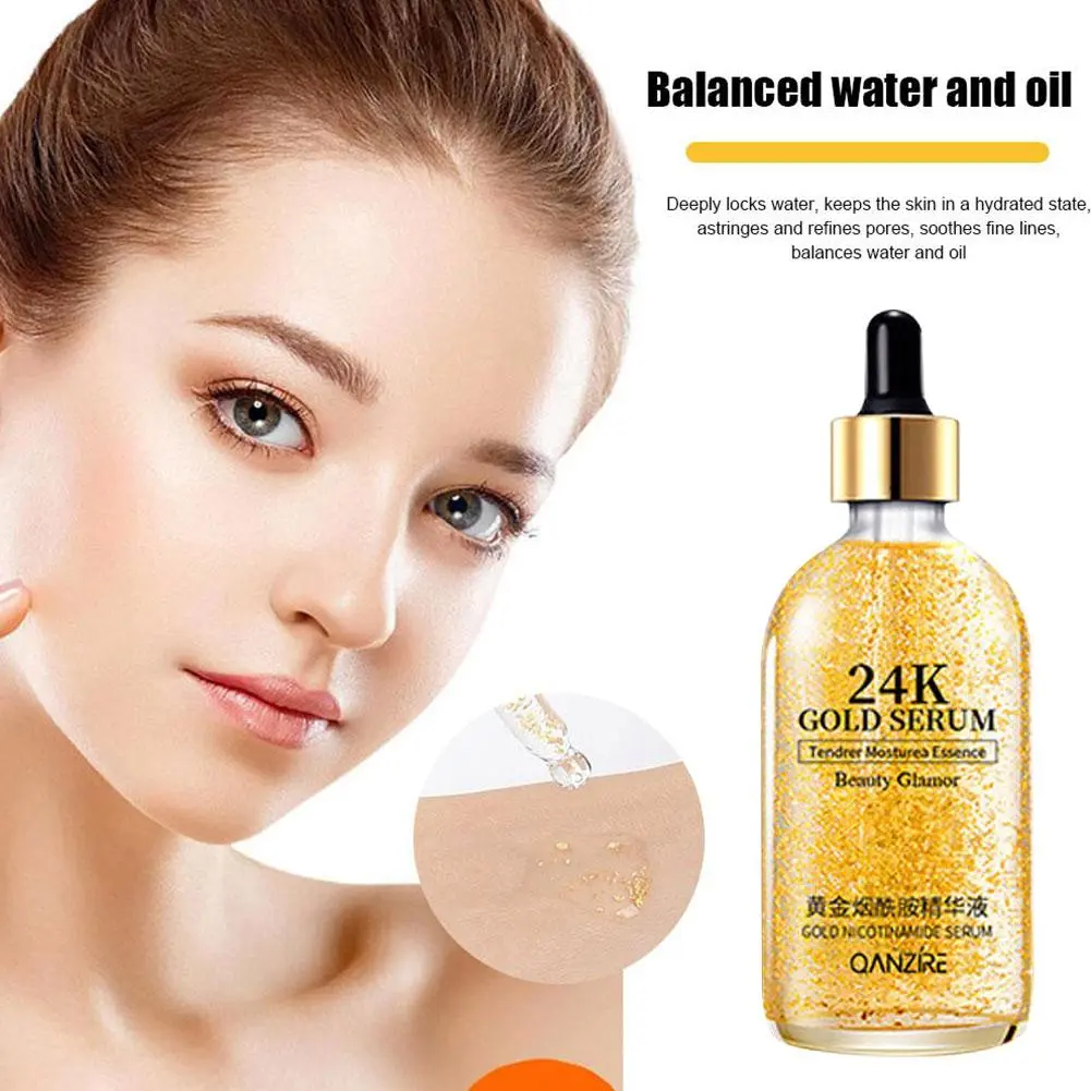 30ml Golden Infused Hydrating Serum With Hyaluronic Acid For All Skin Types - Brightening, Firming Formula