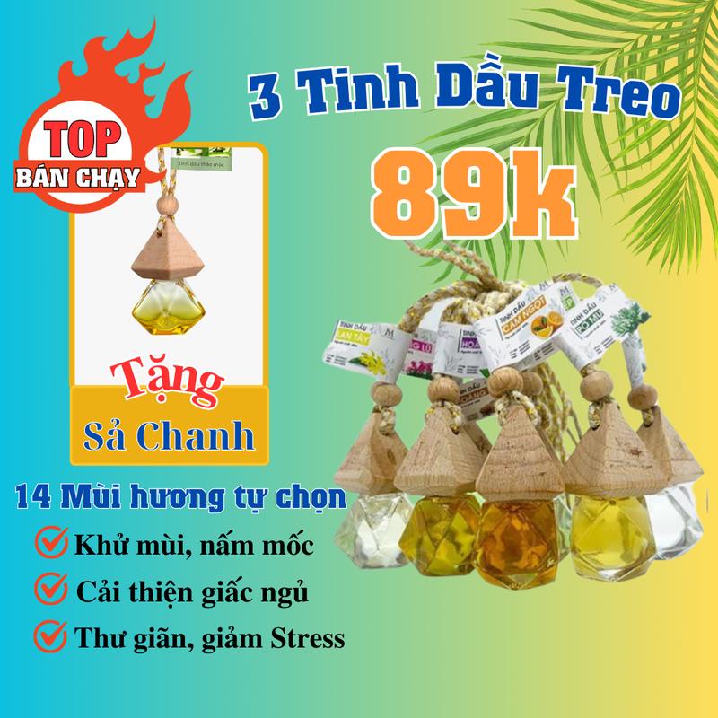 Tặng Sả Chanh Treo 3 Tinh Dầu Treo Khử Mùi Xe WC Làm Thơm Phòng Thơm Xe Dầu Thơm Phòng Dầu Thơm