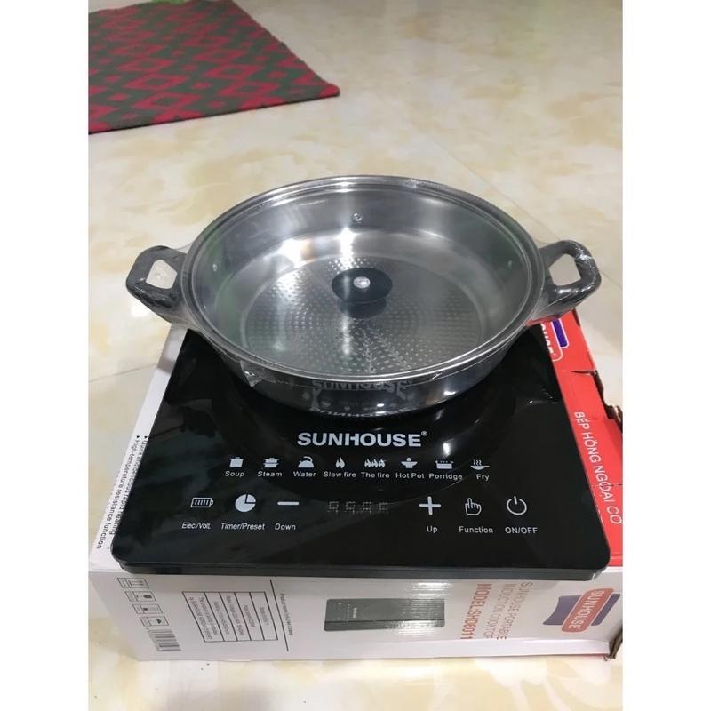 ￼Bếp Từ Cảm Ứng SUNHOUSE thế hệ mới , Bếp Từ Đơn Kèm Nồi