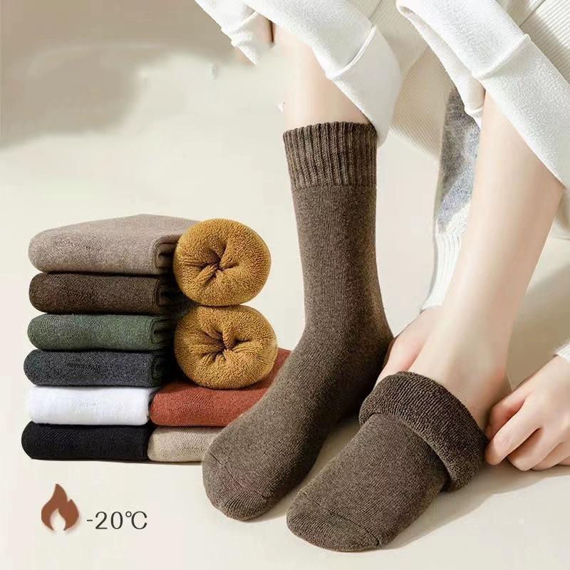 Set 10 đôi - 5 Đôi Tất dày Nam - Nữ lót lông cổ cao ấm áp giữ nhiệt siêu giữ nhiệt tránh rét đại hàn