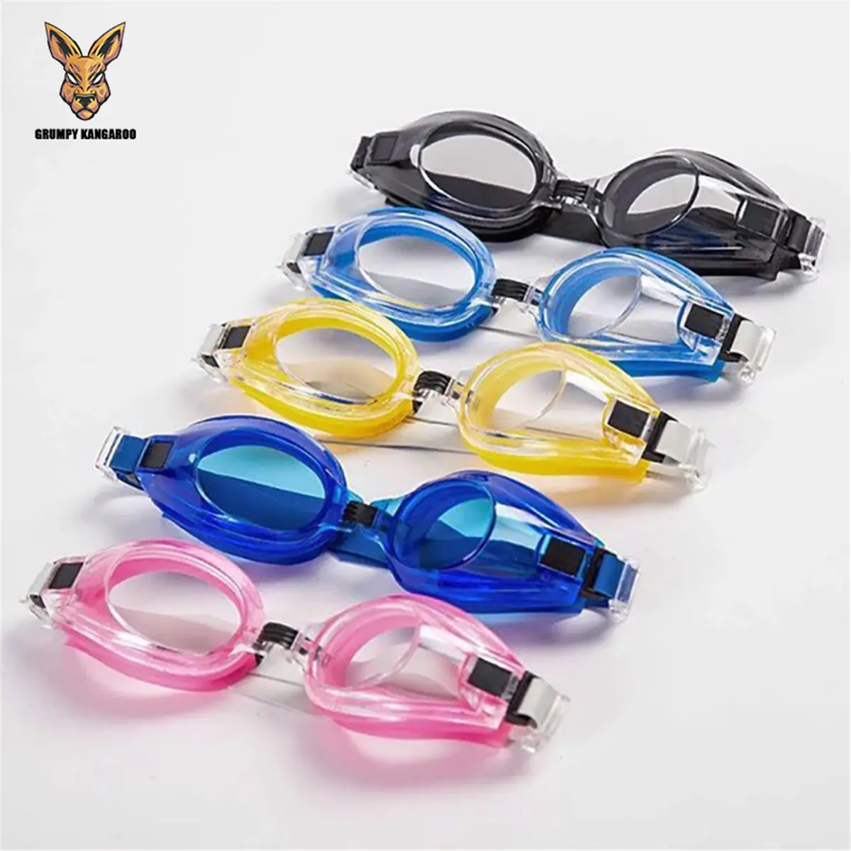 High Quality Goggles Swimming Adjustable and transparent rubber strap Goggles swimming goggles ️Random Color