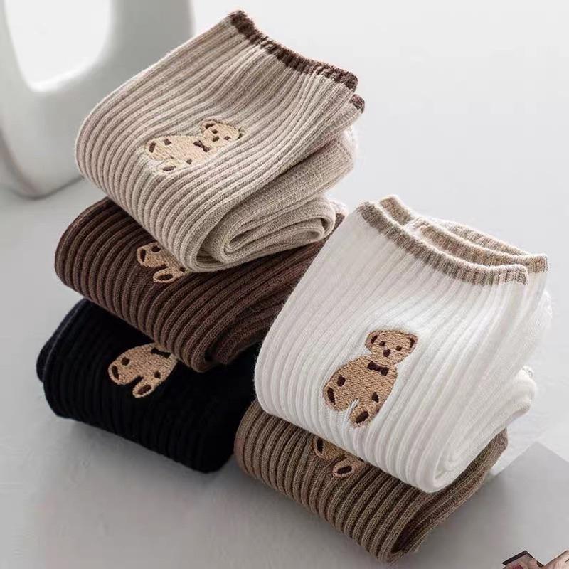 Product Introduction of [Set 10 Đôi] Tất Vớ dệt kim cổ cao thêu gấu Phong Cách Vintage Hàn Quốc Nữ Cotton Women (TẤT GẤU NÂU) 15