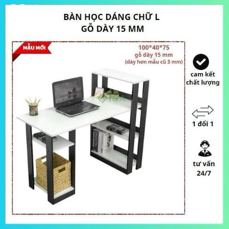 Bàn làm việc , bàn học dáng chữ L kèm giá để sách tiện lợi 40x100