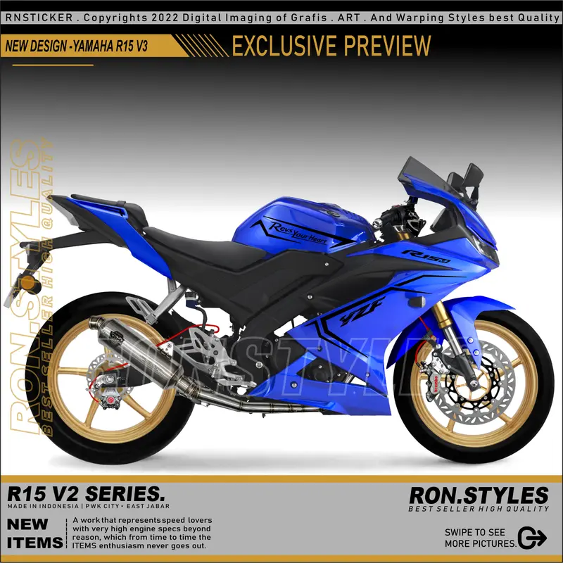 V2 CUTTING STICKER STRIPING VARIASI R15 V3 STRIPING R 15 2017 SAMPAI 2021 STIKER R 15R1M LIS BODY R15 STRIPING YAMAHA R15 STRIPING VARIASI R15 TRANSPARAN SIMPLE STYLE 3