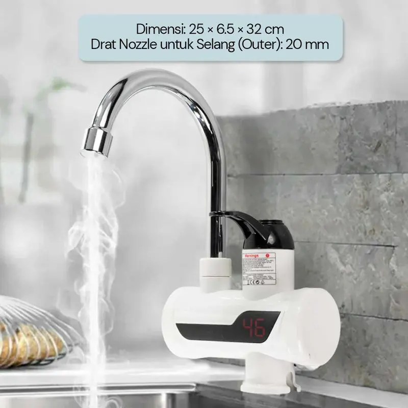 Temmax Keran Pemanas Air Electric Faucet 3rd Generation 3000W - RX-008 4