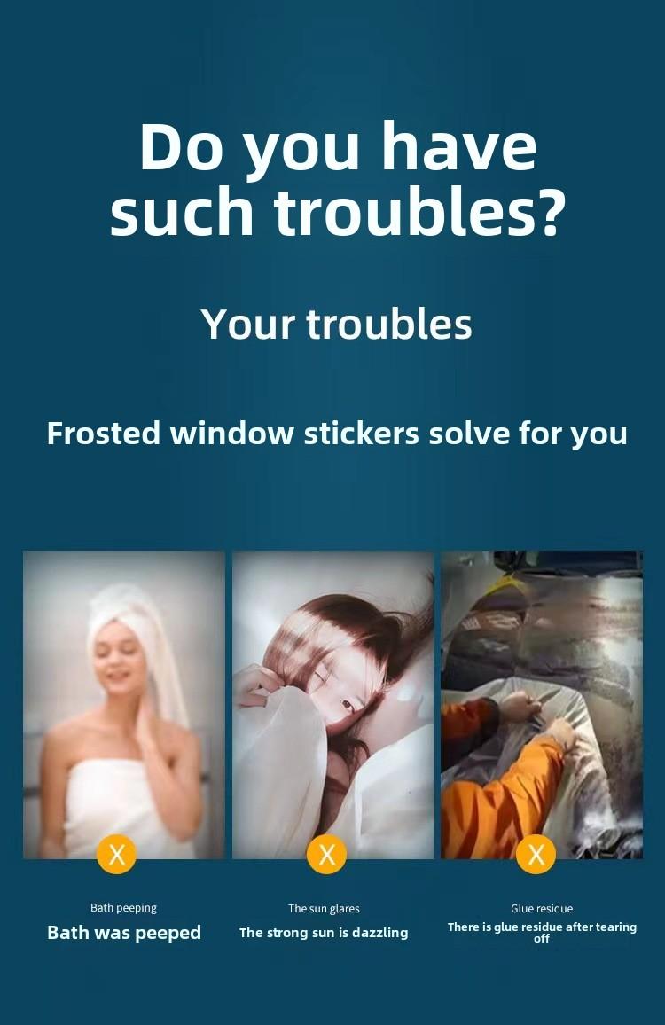 Product Introduction of 1PC/Window film; bathroom privacy static cling, anti-peeping home and office, static glass cling - no adhesive matte covering windows and shower doors, frosted - living room anti-UV window film 0