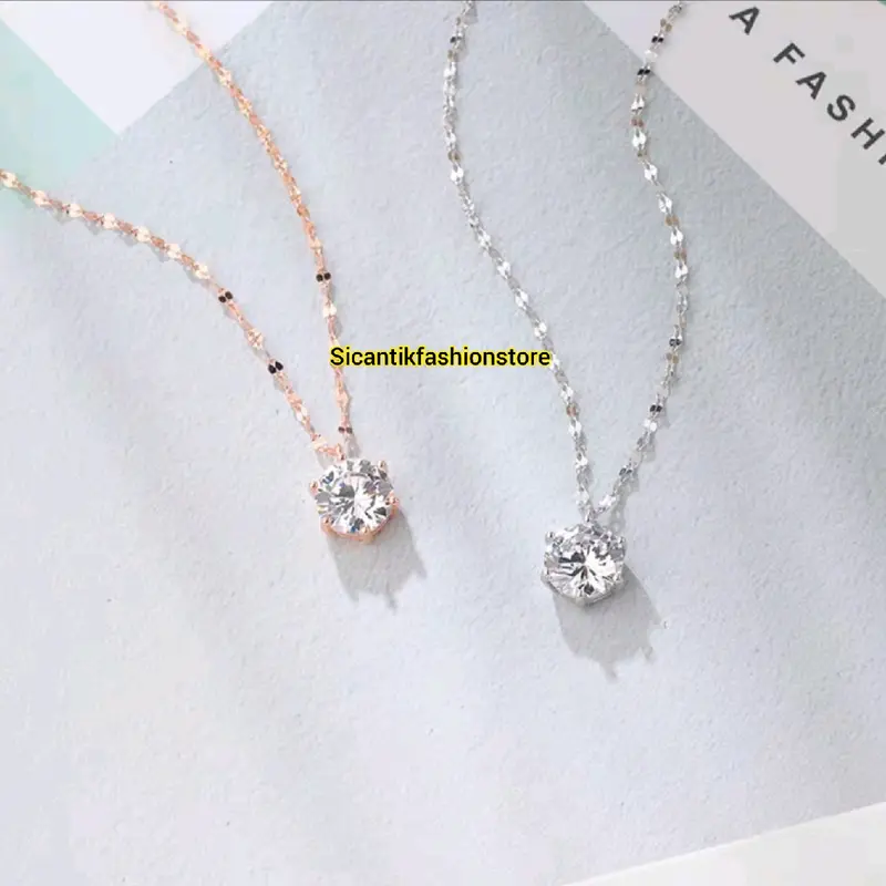 KALUNG TITANIUM WANITA PECAH KOPI LIONTIN MATA SATU ASLI TITANIUM TRENDING ANTI KARAT SELAMANYA KALUNG TITANIUM FASHION STYLE WANITA KOREA Harian Perempuan Ulang tahun Sukses Pria Wanita 6
