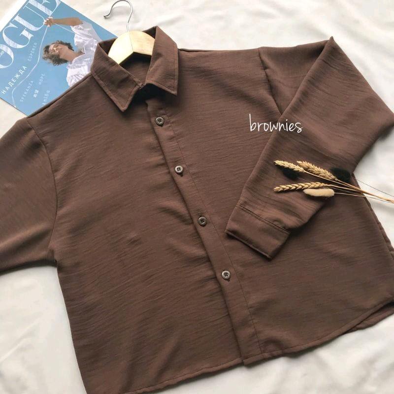 KEMEJA CROP CRINKLE KEKNIAN/GAYA KOREAN STYLE 8