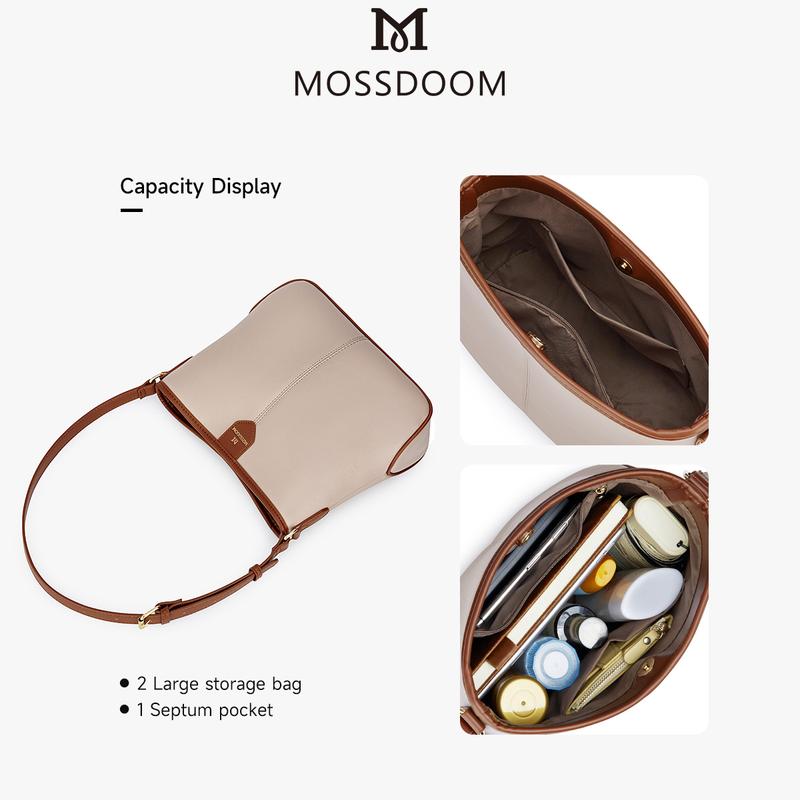 MOSSDOOM Bollie Bag-Túi Đeo Vai Nữ, Phong Cách Đơn Giản 5
