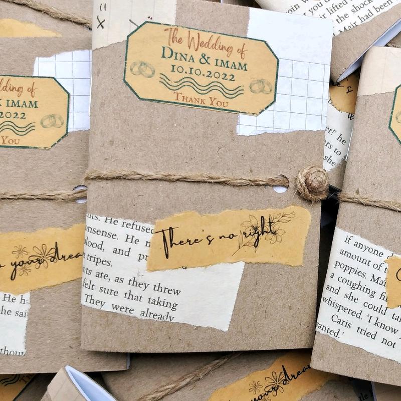 Souvenir Pesta Pernikahan Aesthetic Mini Notebook | Notes Book (Buku Catatan Kecil) Vintage | Estetik | Murah | Unik | Kekinian | Lucu | Minimalis 5