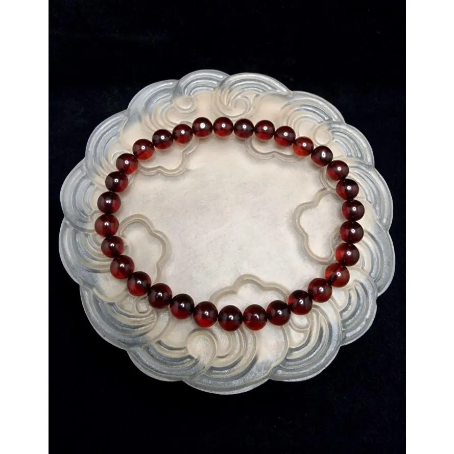 Gelang Batu Blood Amber Damar Madu HuPo Full Natural 5A 6.5mm C1246