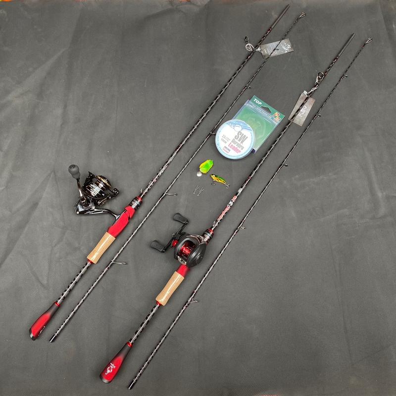 Bộ cần câu lure bọ cạp đỏ siêu rẻ ( tặng kèm dây pe +bộ mồi câu )