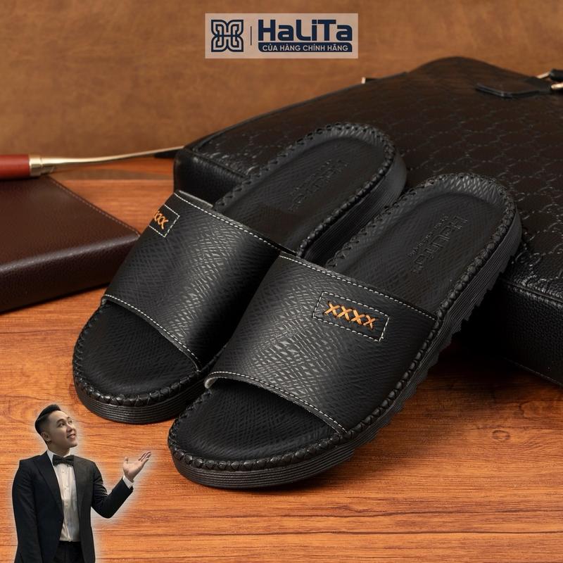 [ VINHBANHBO ĐỘC QUYỀN ] Dép Nam Đẹp Doctor Da Chống Nhăn Cao Cấp Halita, Hạn Chế Trầy Xước, Đế Cao Su Nhẹ Và ềm , Thiết Kế Răng Cưa Bám Đường Tốt
